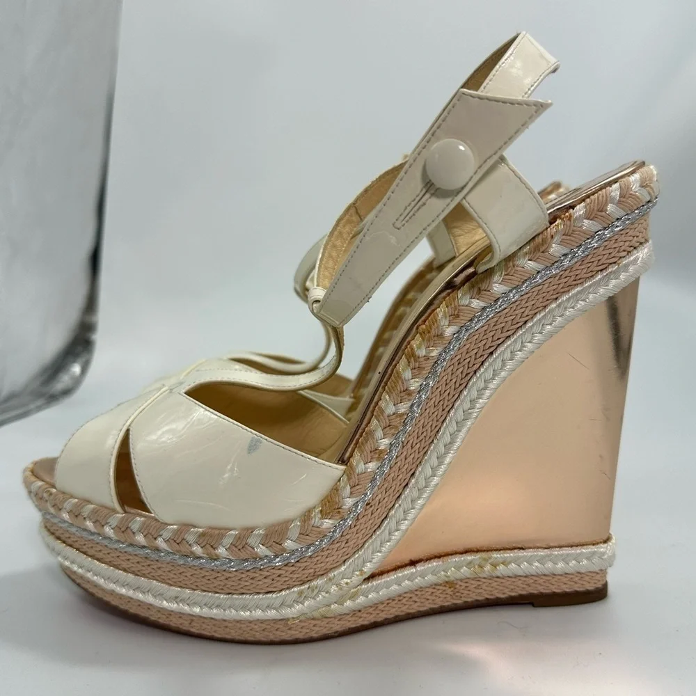 Christian Louboutin Marina Liege 140mm Espadrille Wedge sandals size 11